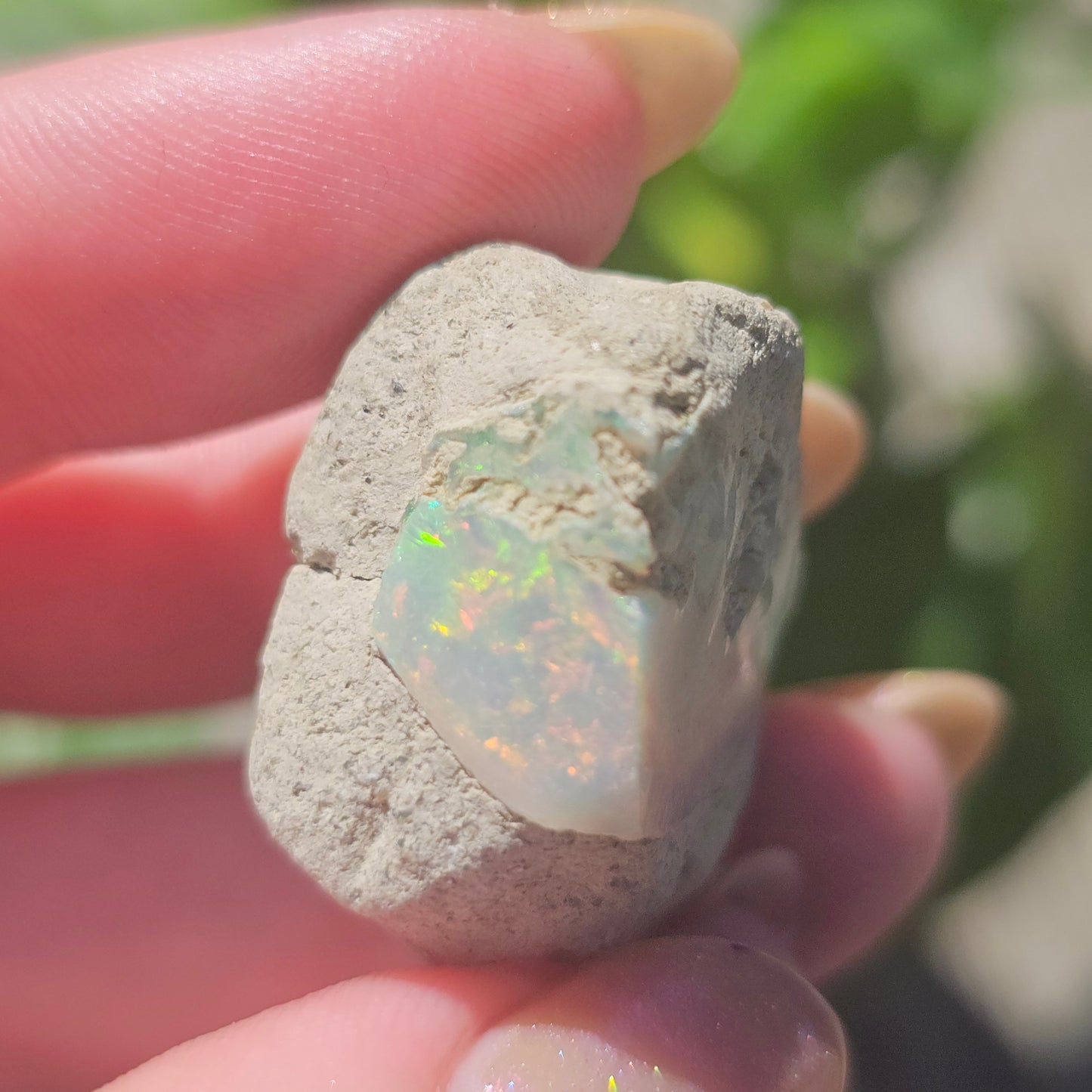 46ct Raw Opal, Rough Rare Rainbow Mineral Specimen, Rainbow Flashy Gem, Multicolored, Welo Ethiopia, Newer find, Opal w Matrix, Collectable