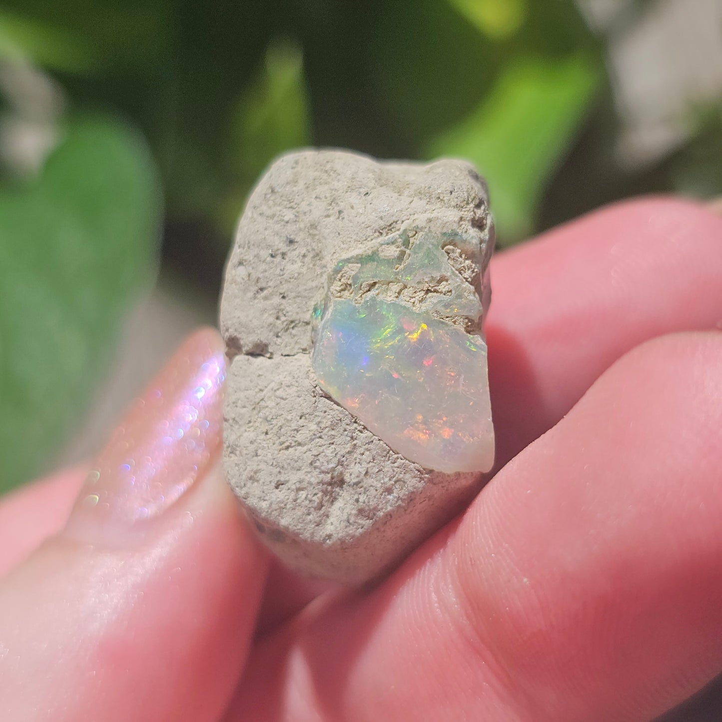 46ct Raw Opal, Rough Rare Rainbow Mineral Specimen, Rainbow Flashy Gem, Multicolored, Welo Ethiopia, Newer find, Opal w Matrix, Collectable