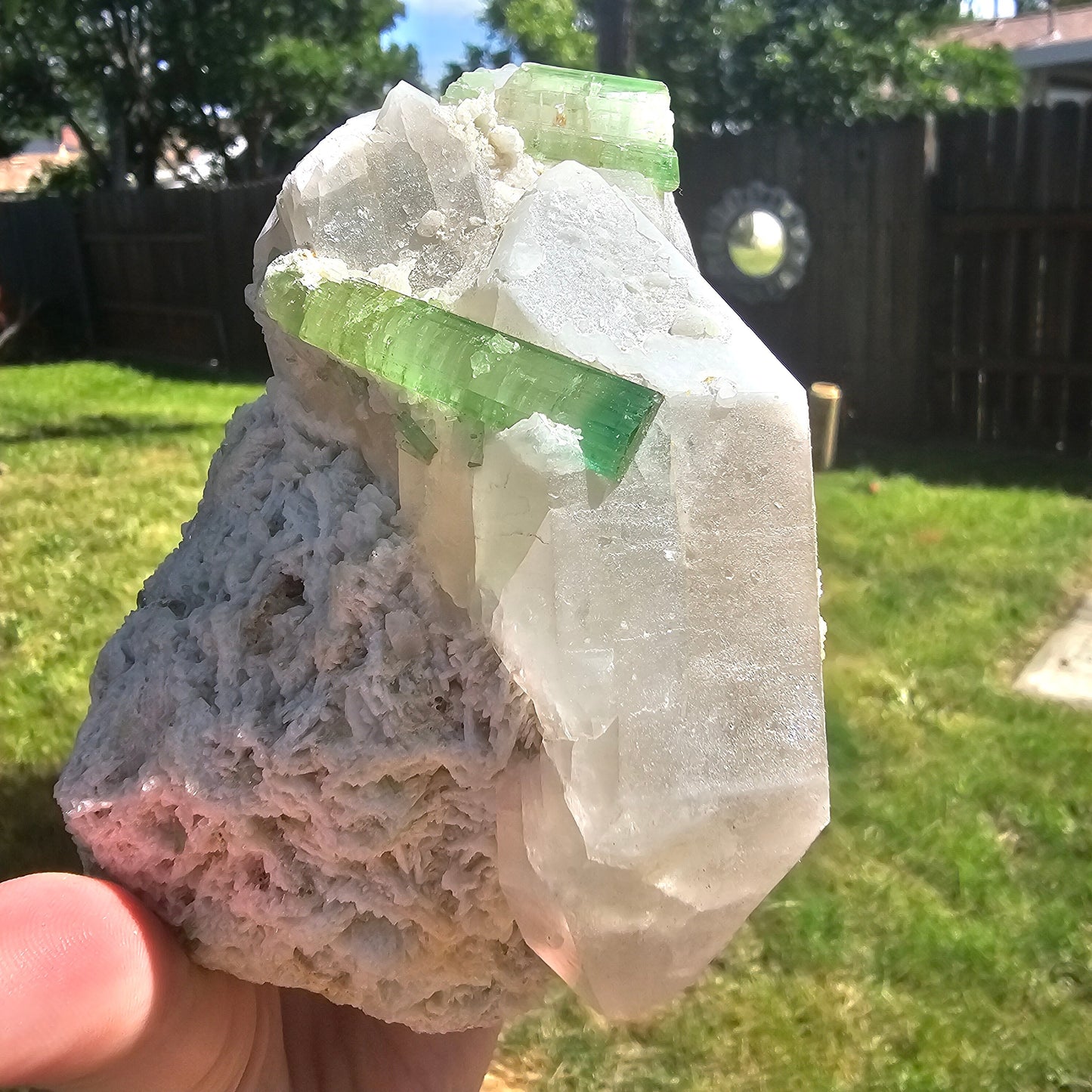 RESERVED ~ XL Cabinet Crystal ~ Green Tourmaline / Verdellite Elbaite on Quartz