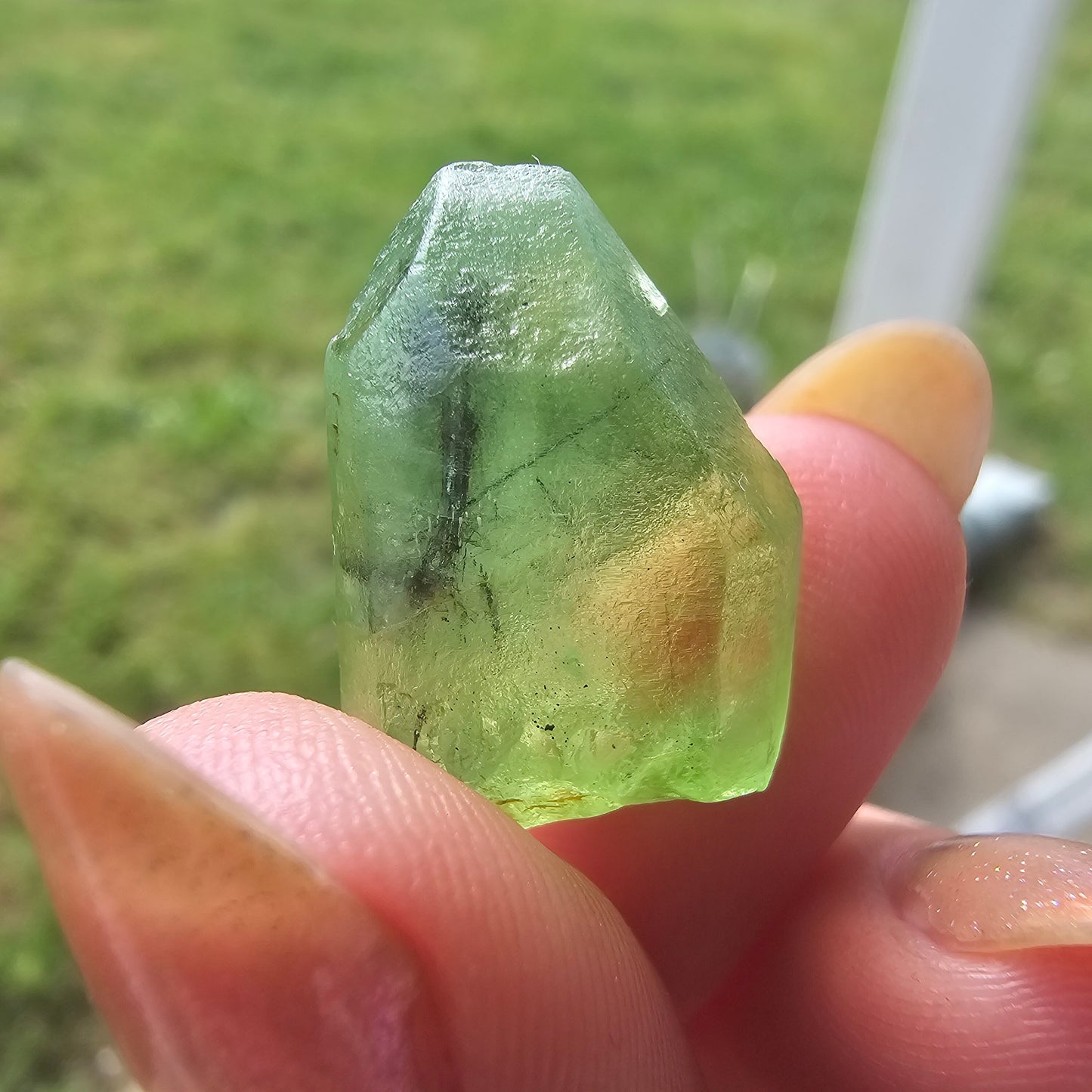 Gemmy Peridot Crystal, 6.1g, with Ludwigite Inclusions, High Grade, Raw Natural Gemstone, from Pakistan, August Birthstone, Earth Lover Gift