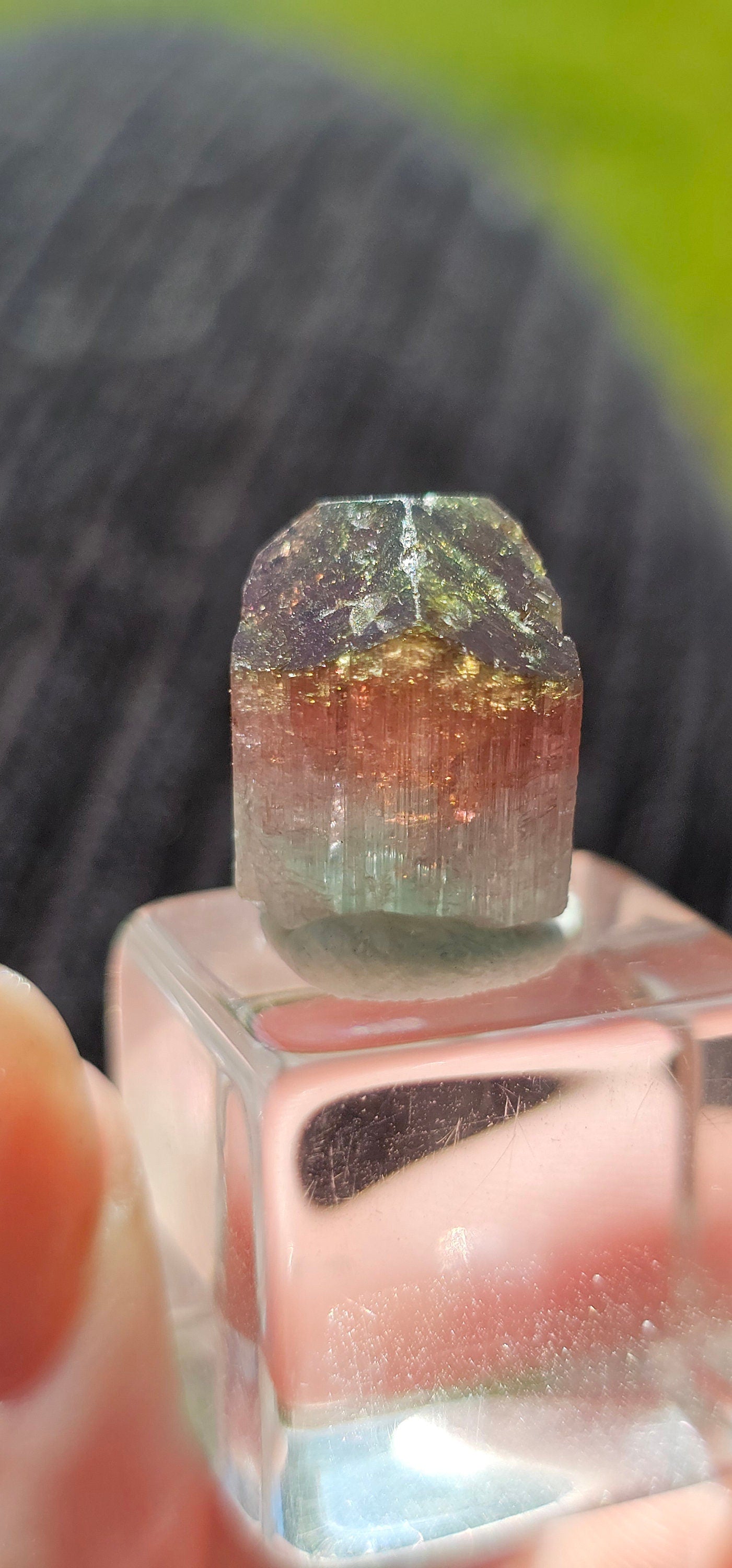 3.6g Tourmaline Crystal, Rough Raw Elbaite, Multicolored Blue, Red, Green, Lipstick tourmaline, Terminated Rare Collector Gemstone, Aricanga