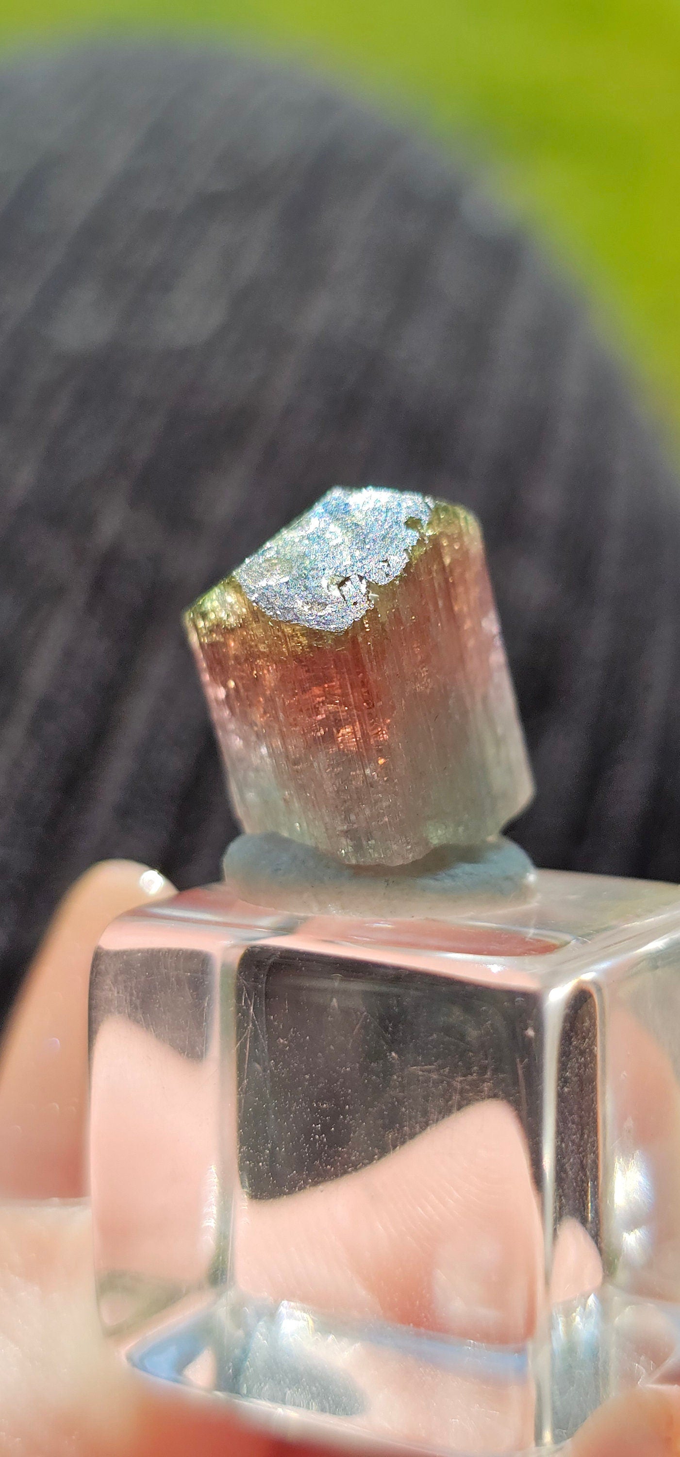 3.6g Tourmaline Crystal, Rough Raw Elbaite, Multicolored Blue, Red, Green, Lipstick tourmaline, Terminated Rare Collector Gemstone, Aricanga