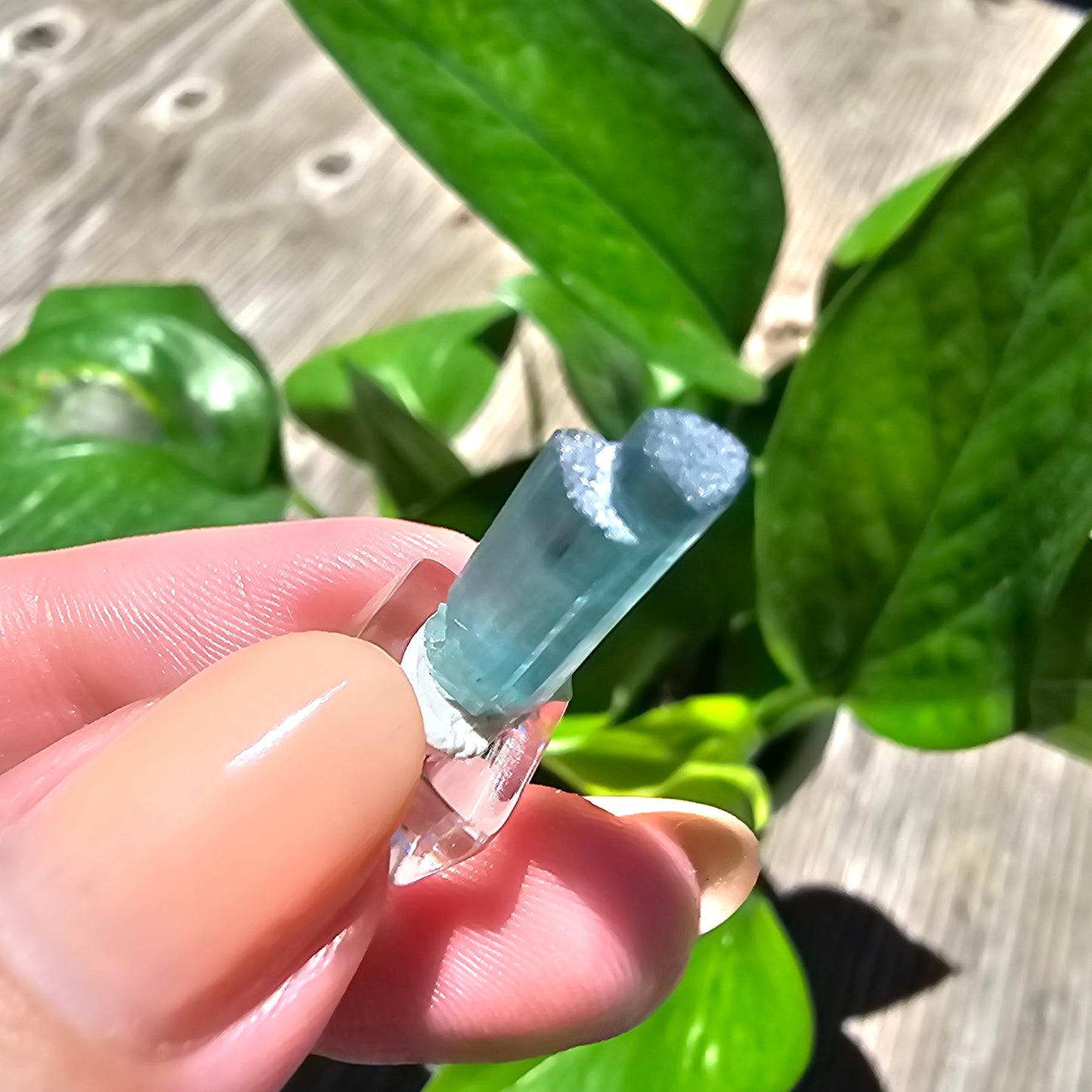5.3ct Tourmaline Twin, Rich Bright Blue Indicolite, Elbaite Twinned Gemstone, Rare Specimen, Blue Capped, Terminated Raw Rough Crystal