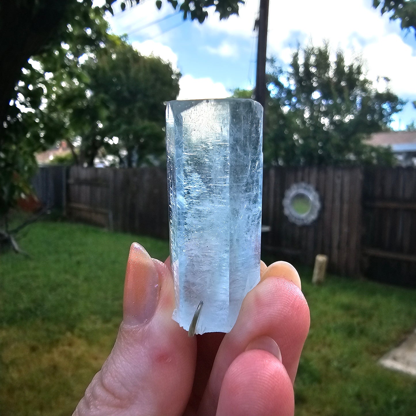 Aquamarine Specimen, Skardu Pakistan, Direct Ethically Sourced, Raw Rare Mineral, Beryl Crystal, with Silver Mica Attached, Terminated Gem