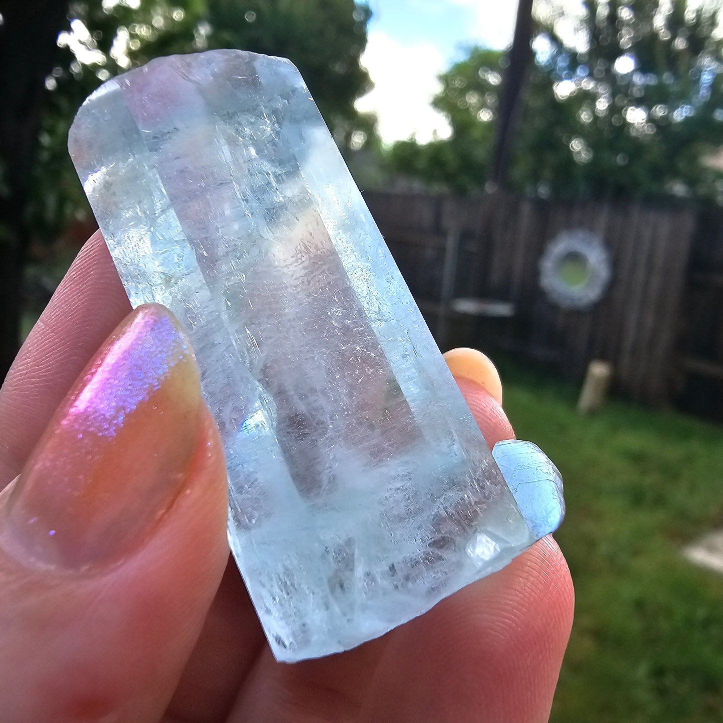 Aquamarine Specimen, Skardu Pakistan, Direct Ethically Sourced, Raw Rare Mineral, Beryl Crystal, with Silver Mica Attached, Terminated Gem