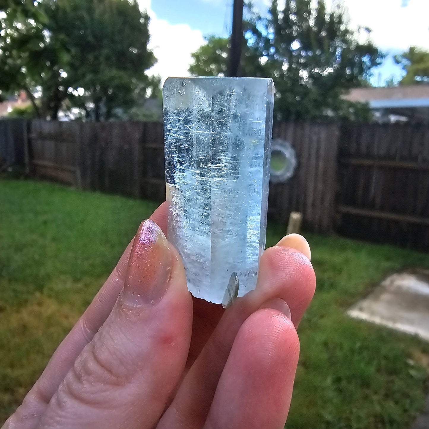 Aquamarine Specimen, Skardu Pakistan, Direct Ethically Sourced, Raw Rare Mineral, Beryl Crystal, with Silver Mica Attached, Terminated Gem