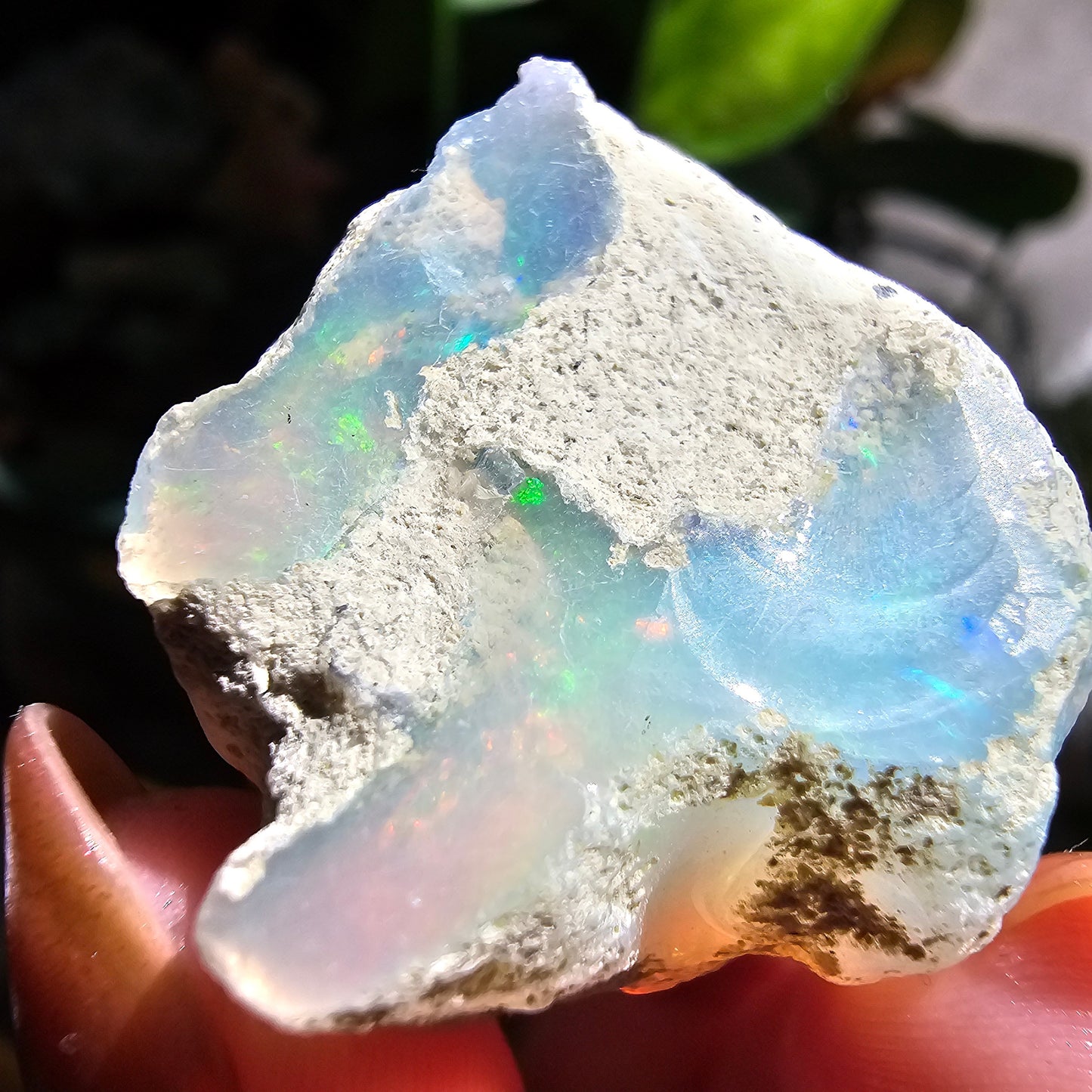 Large Raw Opal, 55ct/11g Rough Rare Rainbow Mineral Specimen, Flashy Gem, Multicolored, Welo Ethiopia, Newer find, Dry Stable Material