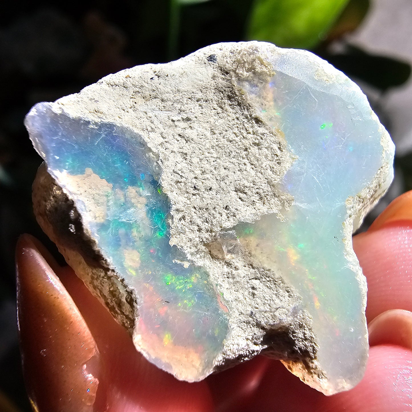 Large Raw Opal, 55ct/11g Rough Rare Rainbow Mineral Specimen, Flashy Gem, Multicolored, Welo Ethiopia, Newer find, Dry Stable Material