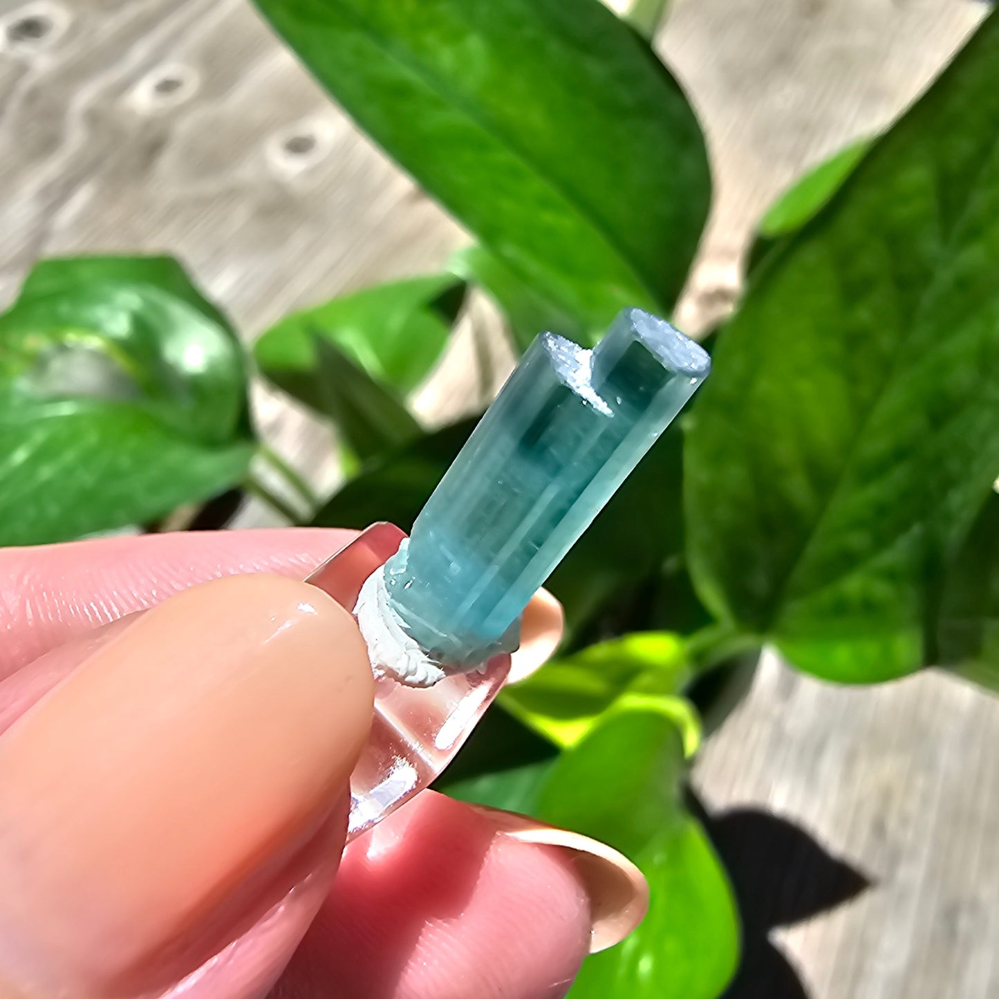 5.3ct Tourmaline Twin, Rich Bright Blue Indicolite, Elbaite Twinned Gemstone, Rare Specimen, Blue Capped, Terminated Raw Rough Crystal