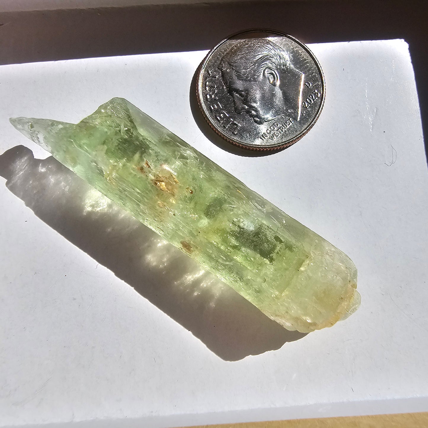Heliodor Beryl, Etched Rare Raw Crystal Specimen, 8.6g Old Stock Padre Paraiso Material, Collector Mineral Gemstone, Bright Vibrant Stone