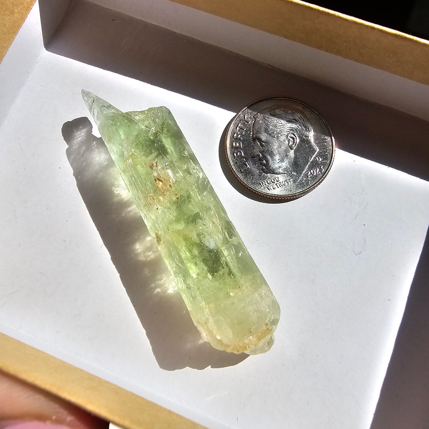 Heliodor Beryl, Etched Rare Raw Crystal Specimen, 8.6g Old Stock Padre Paraiso Material, Collector Mineral Gemstone, Bright Vibrant Stone
