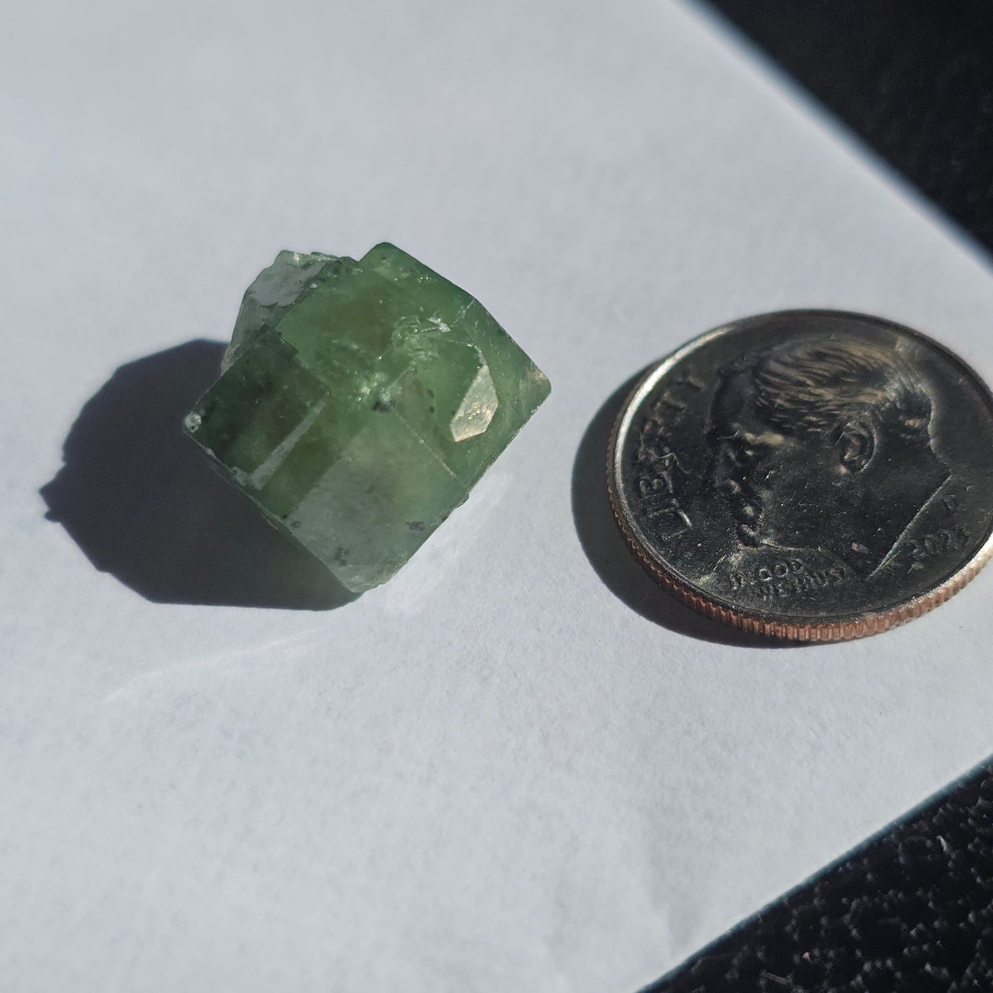 Demantoid Garnet Floater Crystal, 21.8ct Large Old Stock