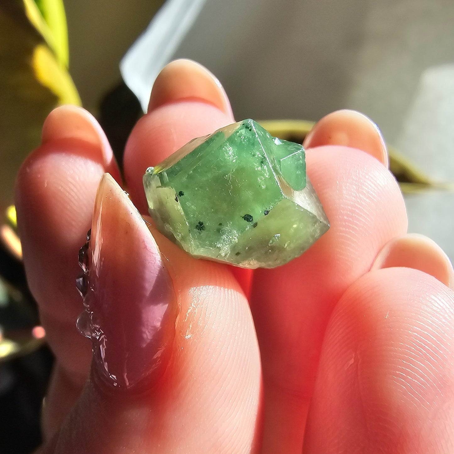 Demantoid Garnet Floater Crystal, 21.8ct Large Old Stock
