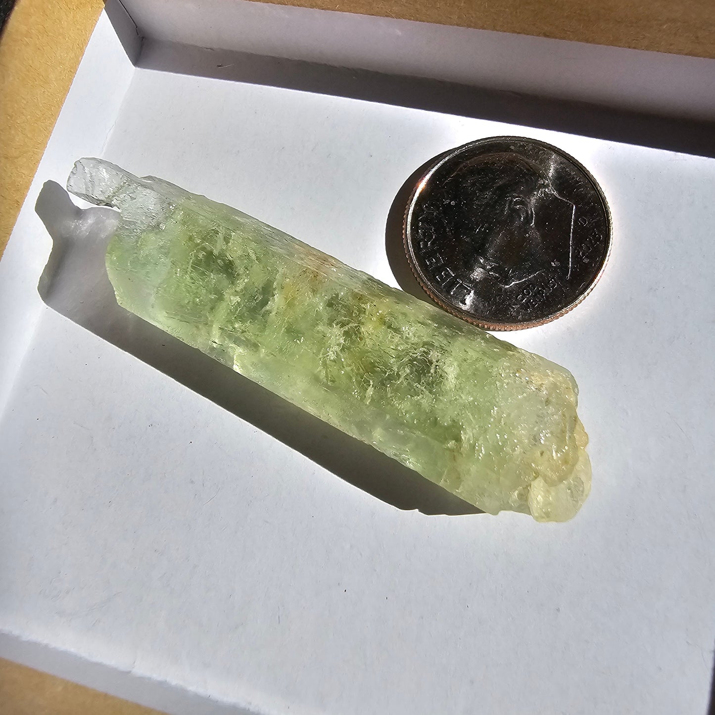 Heliodor Beryl, Etched Rare Raw Crystal Specimen, 8.6g Old Stock Padre Paraiso Material, Collector Mineral Gemstone, Bright Vibrant Stone