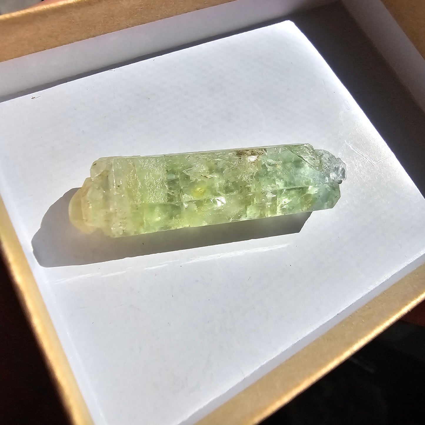 Heliodor Beryl, Etched Rare Raw Crystal Specimen, 8.6g Old Stock Padre Paraiso Material, Collector Mineral Gemstone, Bright Vibrant Stone