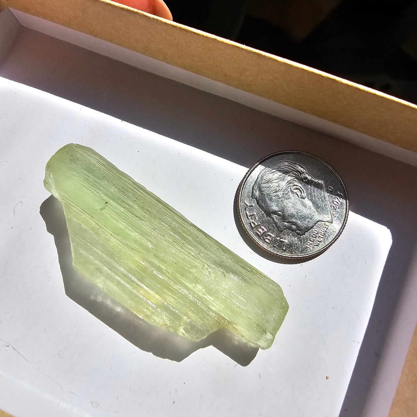 Heliodor Beryl, Tabby Rare Raw Crystal Specimen, 7.9g Old Stock Padre Paraiso Material