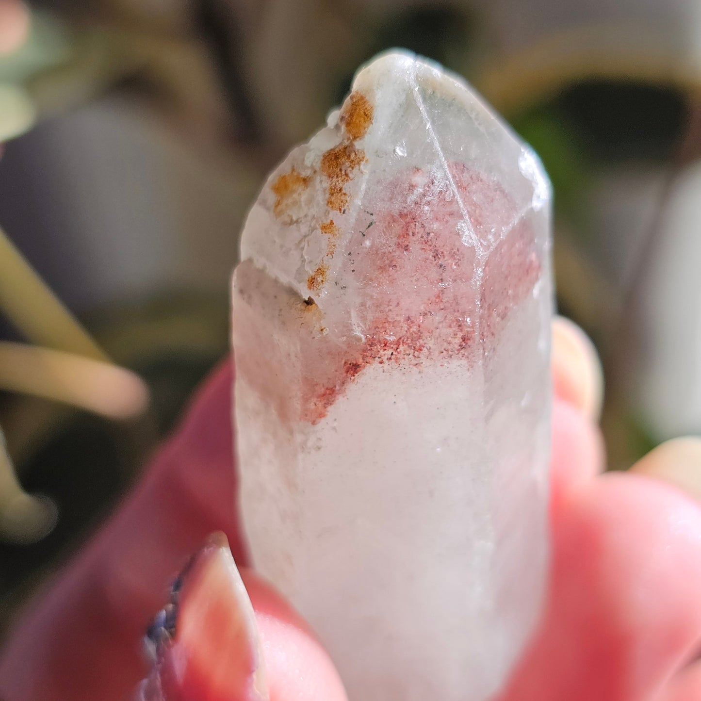 Harlequin Quartz, 33g, with Hematite Phantoms