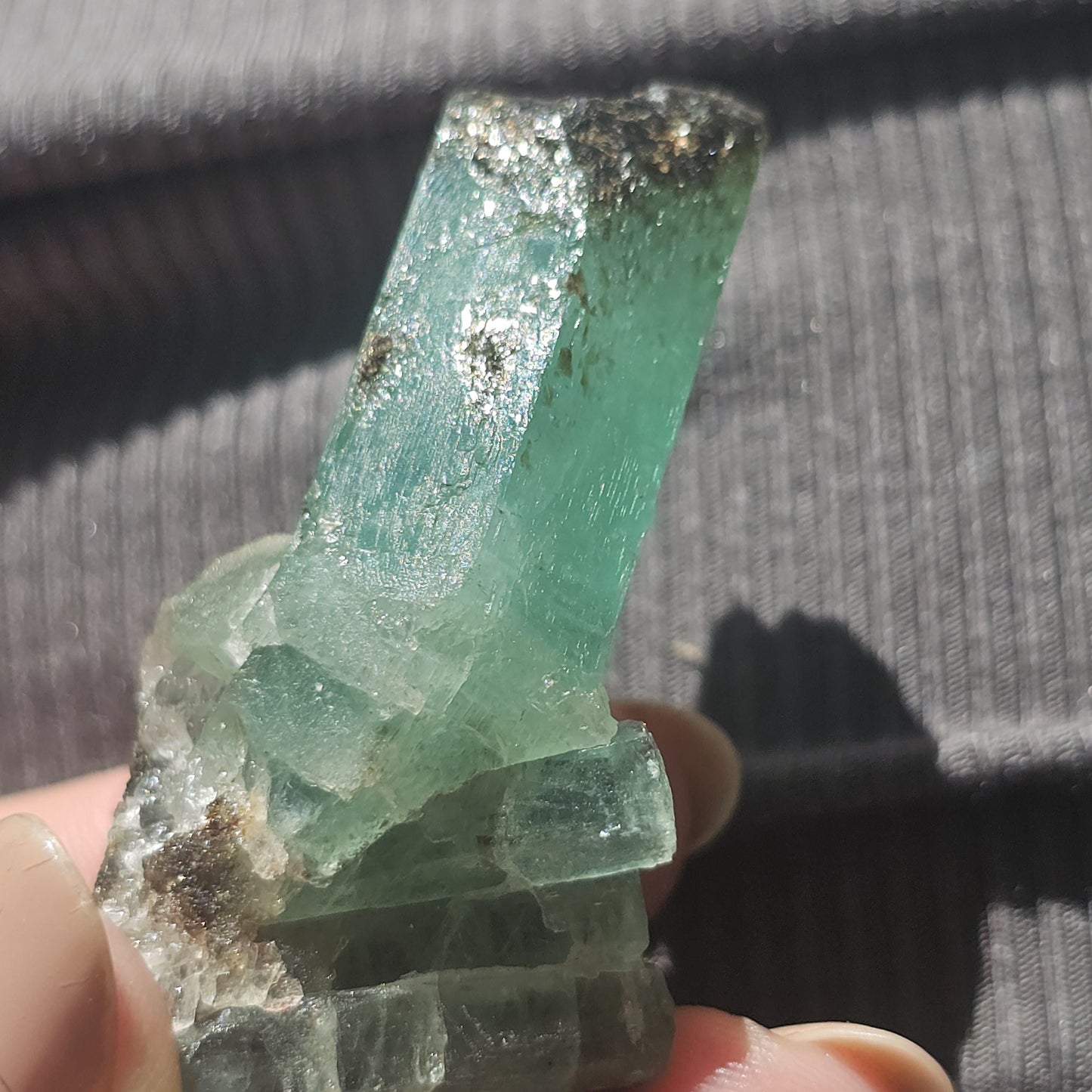 Large Raw Emerald Crystal w Biotite, Over 125cts!