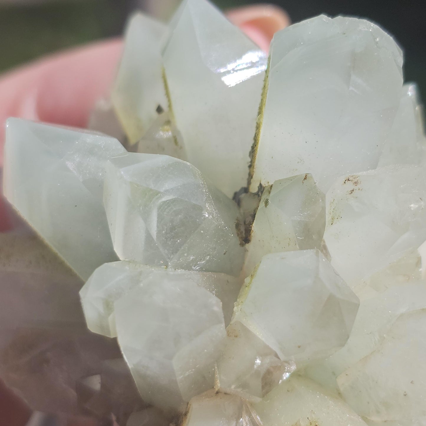Epidote & Minty Blue Phantom Quartz ~ Very Rare Radial, Flowering Formation