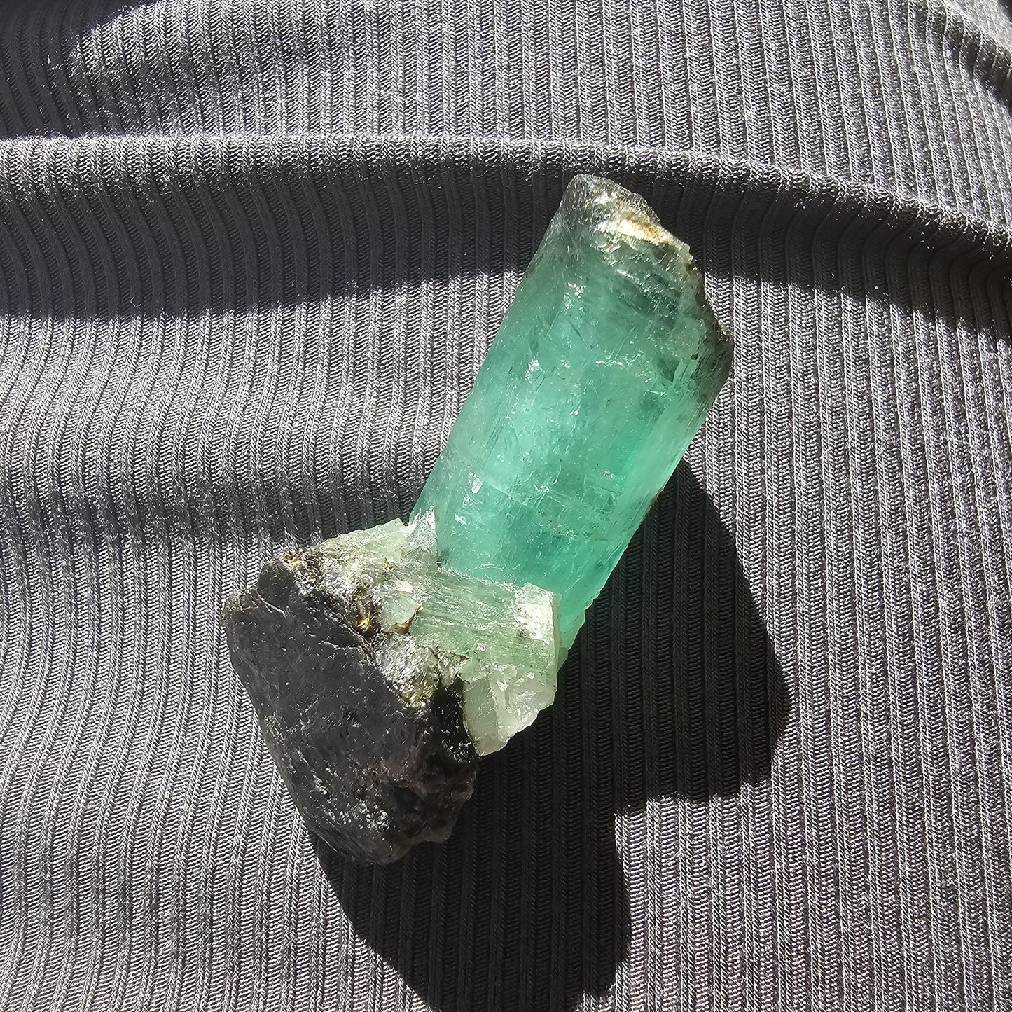 Large Raw Emerald Crystal w Biotite, Over 125cts!