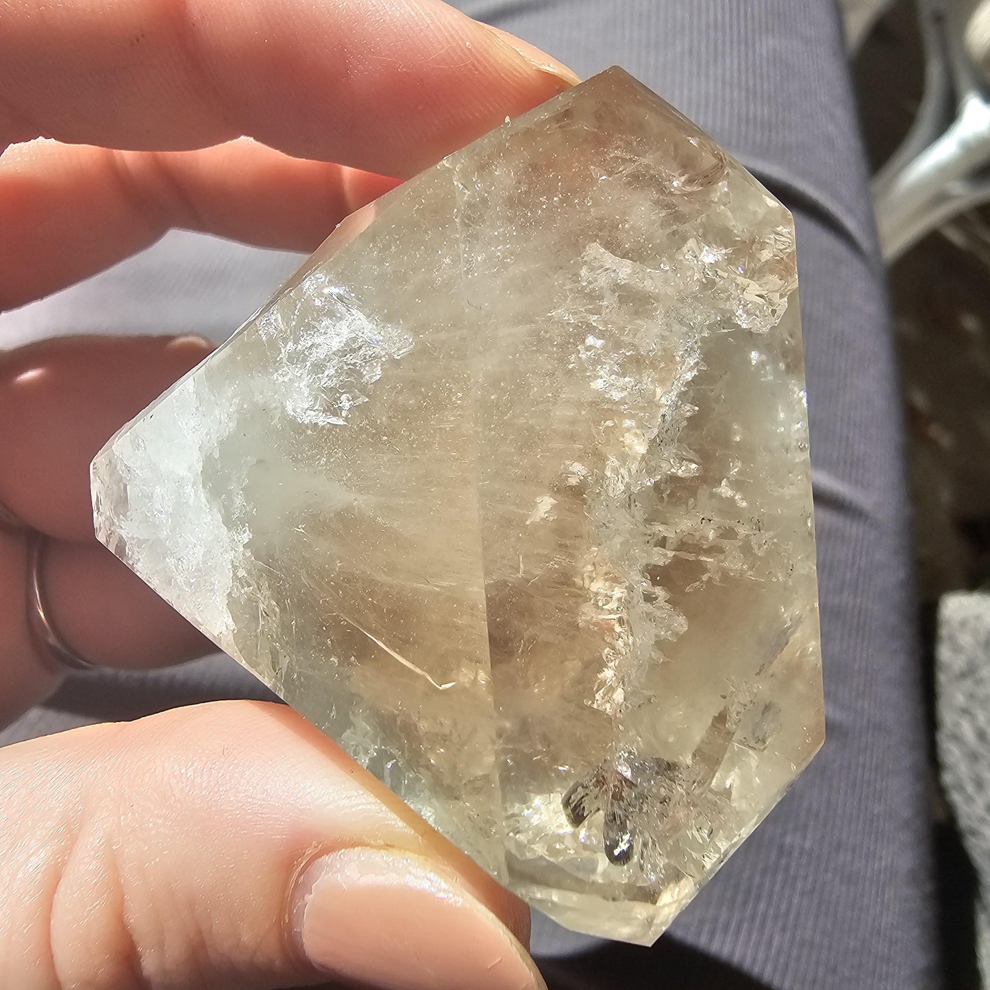 Topaz Crystal, Raw Stunning Bicolor Gem, New Find, Champagne and Faint Blue, High Luster, 143g Big Self Standing, Collector Mineral Specimen