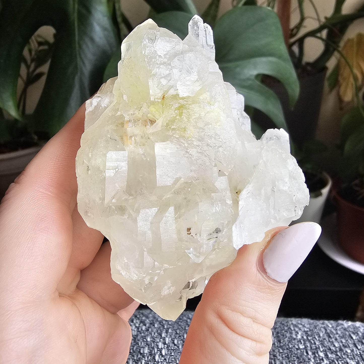 Elestial Quartz w Bright Yellow Hematite or Rutile Inclusions