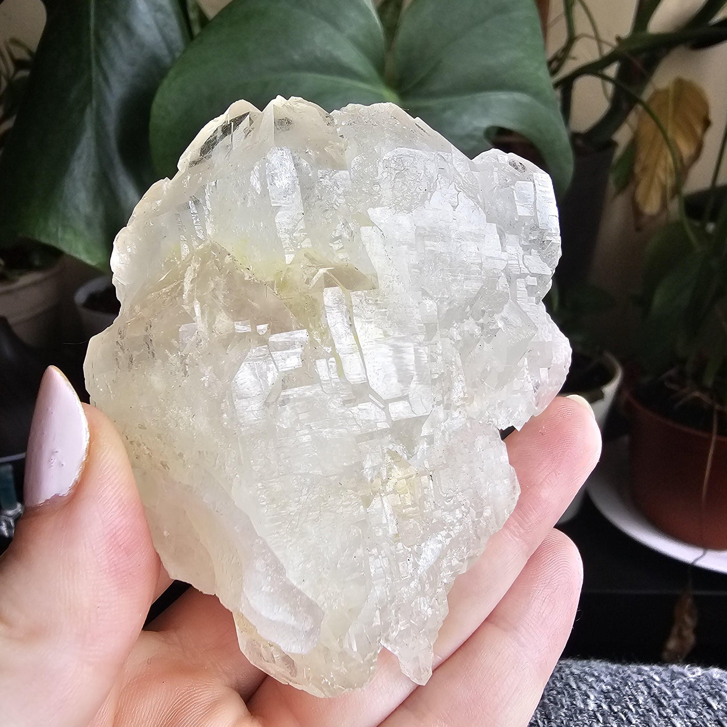Elestial Quartz w Bright Yellow Hematite or Rutile Inclusions