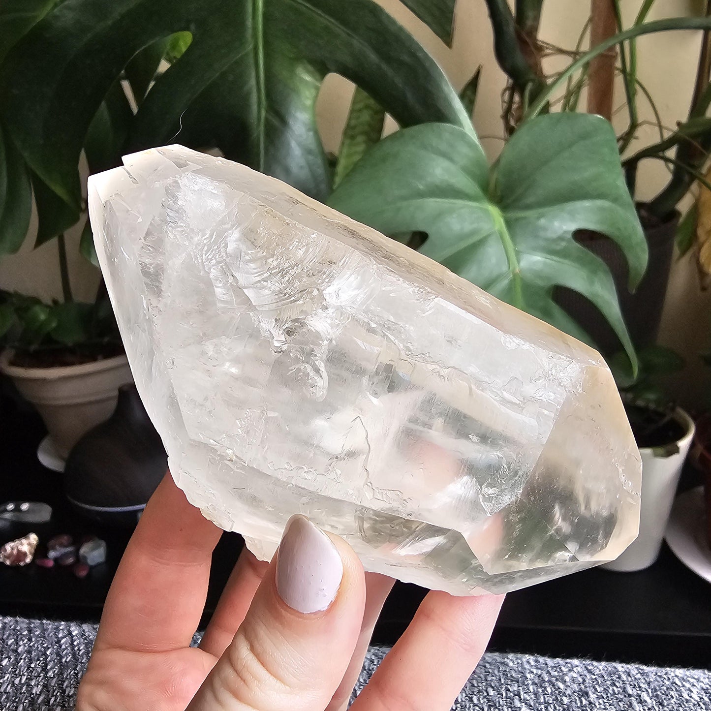 XL Lemurian Quartz, Large Double Terminated, Clear Quartz, Rare Centerpiece, Home Decor Crystal, Natural Lemurian, Large 13cm Crystal