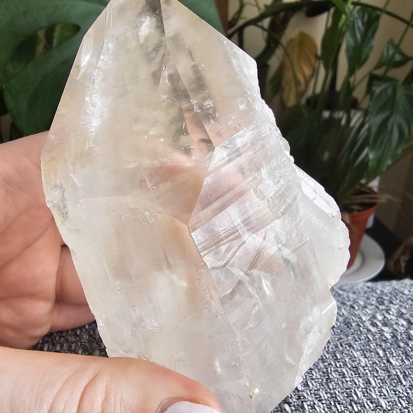 XL Lemurian Quartz, Large Double Terminated, Clear Quartz, Rare Centerpiece, Home Decor Crystal, Natural Lemurian, Large 13cm Crystal