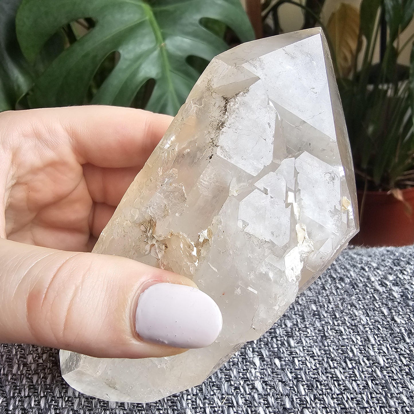 XL Lemurian Quartz, Large Double Terminated, Clear Quartz, Rare Centerpiece, Home Decor Crystal, Natural Lemurian, Large 13cm Crystal