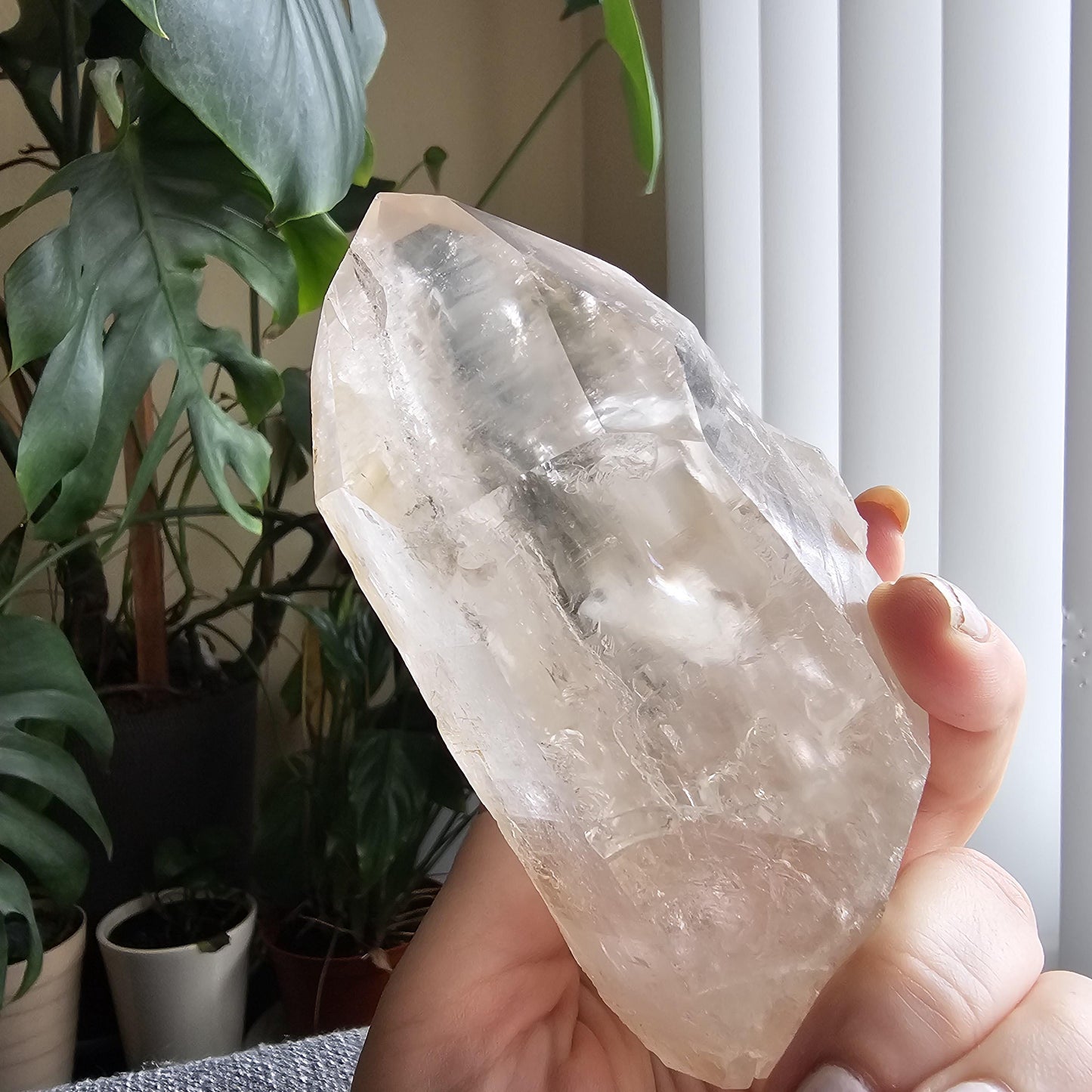 XL Lemurian Quartz, Large Double Terminated, Clear Quartz, Rare Centerpiece, Home Decor Crystal, Natural Lemurian, Large 13cm Crystal
