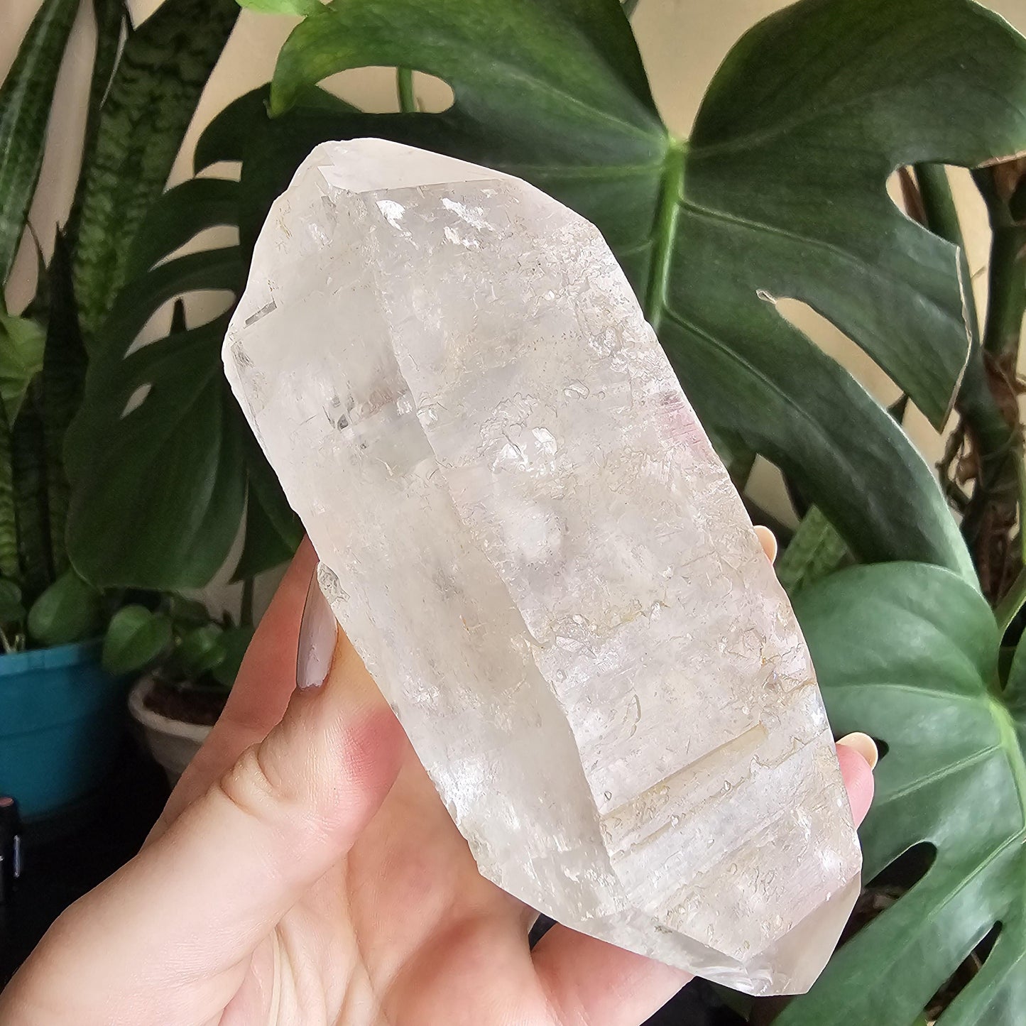 XL Lemurian Quartz, Large Double Terminated, Clear Quartz, Rare Centerpiece, Home Decor Crystal, Natural Lemurian, Large 13cm Crystal