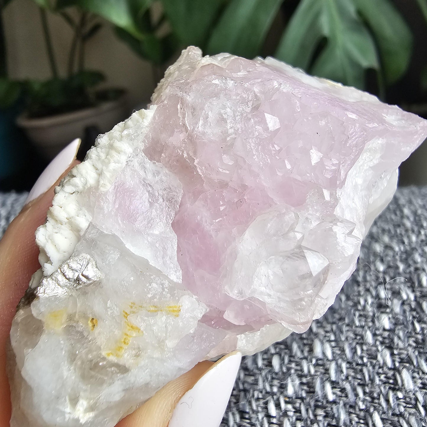 Rose Quartz and Elestial Clear Quartz, Quartz Crystal Combo, Very Rare Crystallized Specimen, High Quality, Record Keeper Terminations