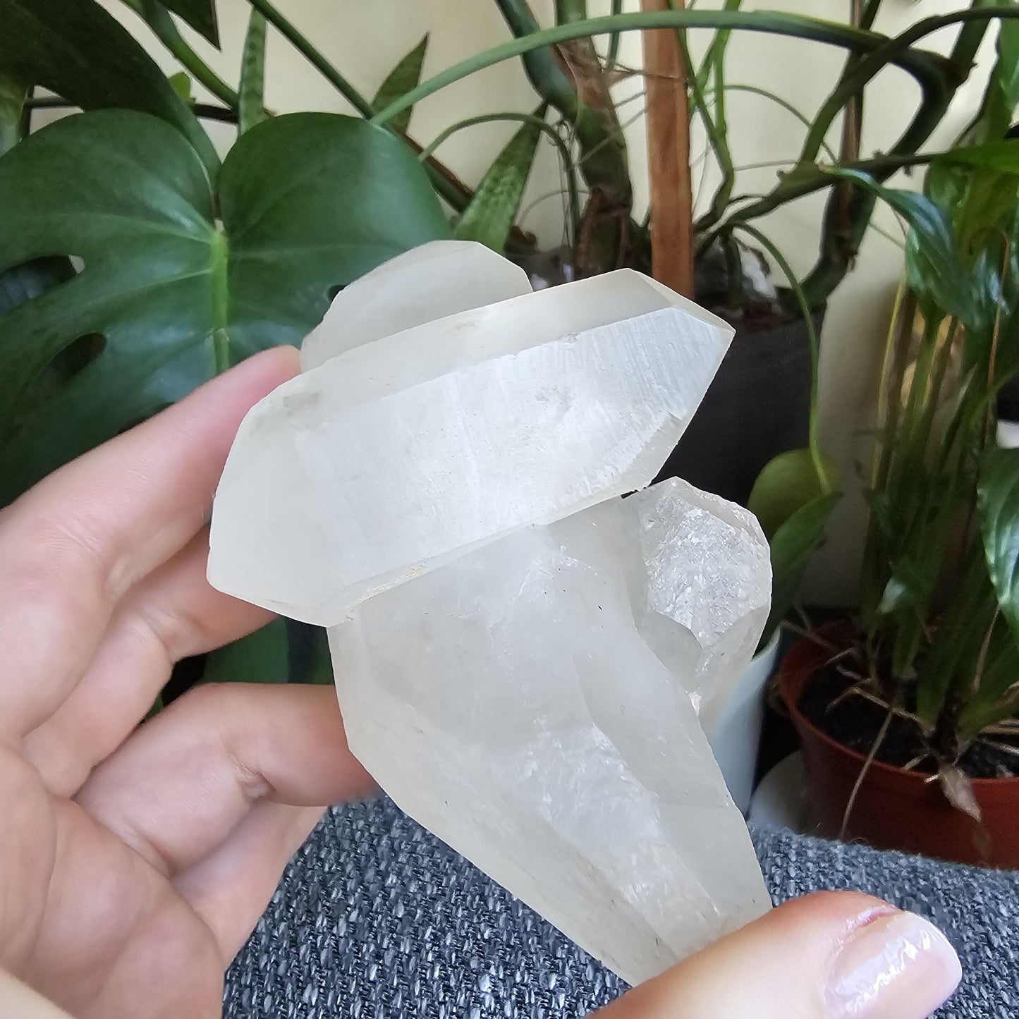 Triplet Lemurian Quartz Crystal Cluster ~ 3 Double Terminated Points in 1!