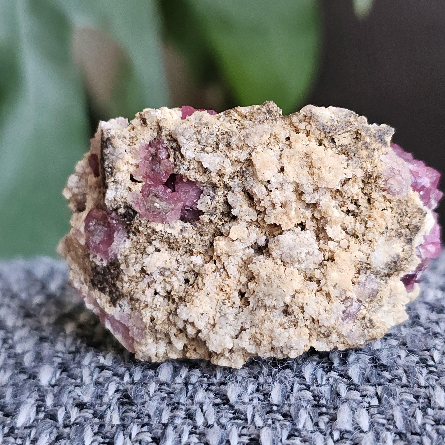 Raspberry Garnets on Matrix, High Quality, Raw Rare, Terminated Hot Pink Natural Crystals on White Matrix, Ruby Color, Old Stock, Mexico