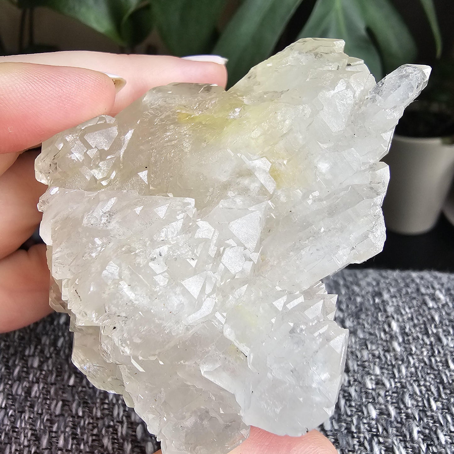 Elestial Quartz w Bright Yellow Hematite or Rutile Inclusions
