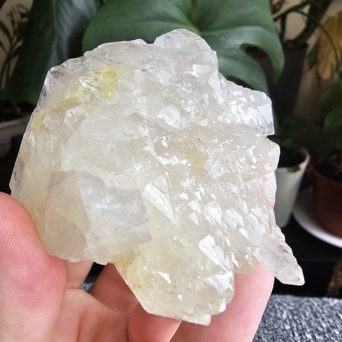 Elestial Quartz w Bright Yellow Hematite or Rutile Inclusions