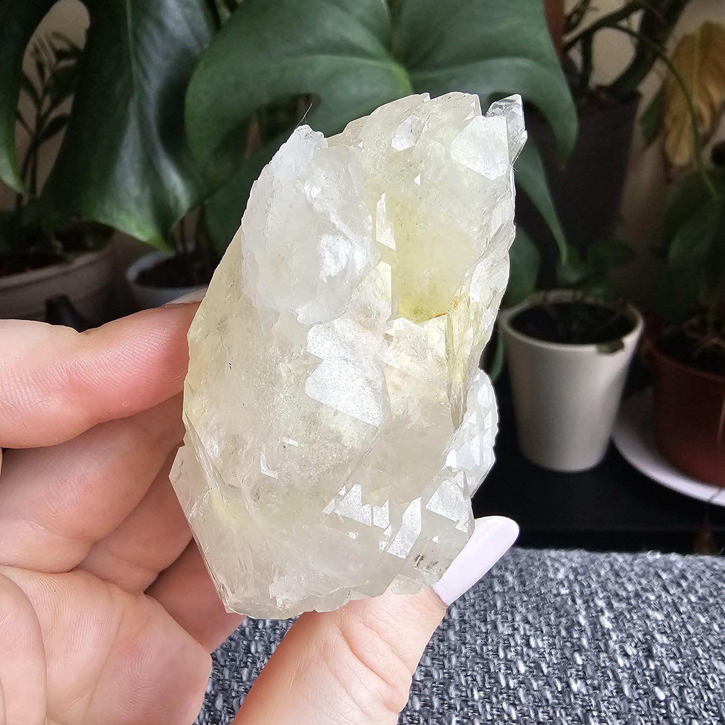 Elestial Quartz w Bright Yellow Hematite or Rutile Inclusions