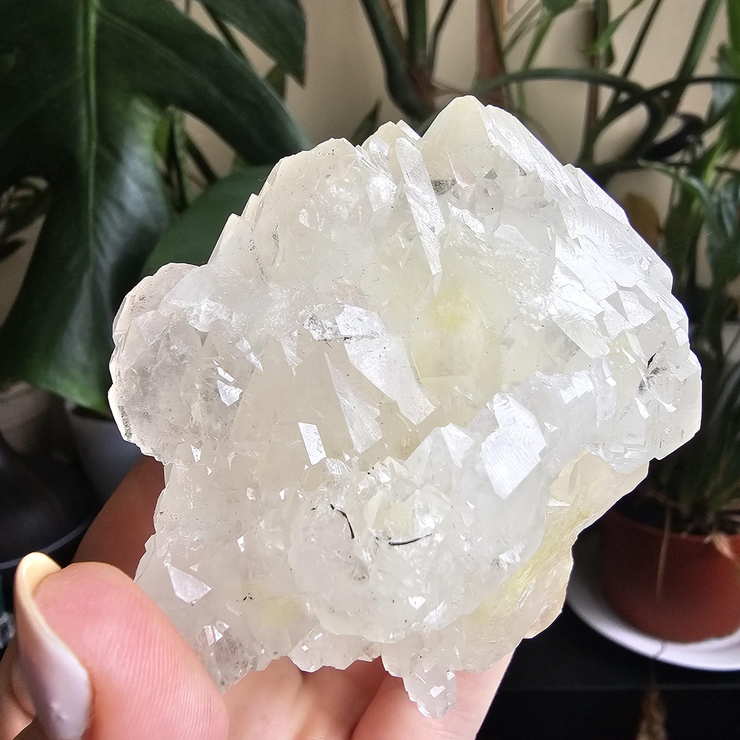 Elestial Quartz w Bright Yellow Hematite or Rutile Inclusions