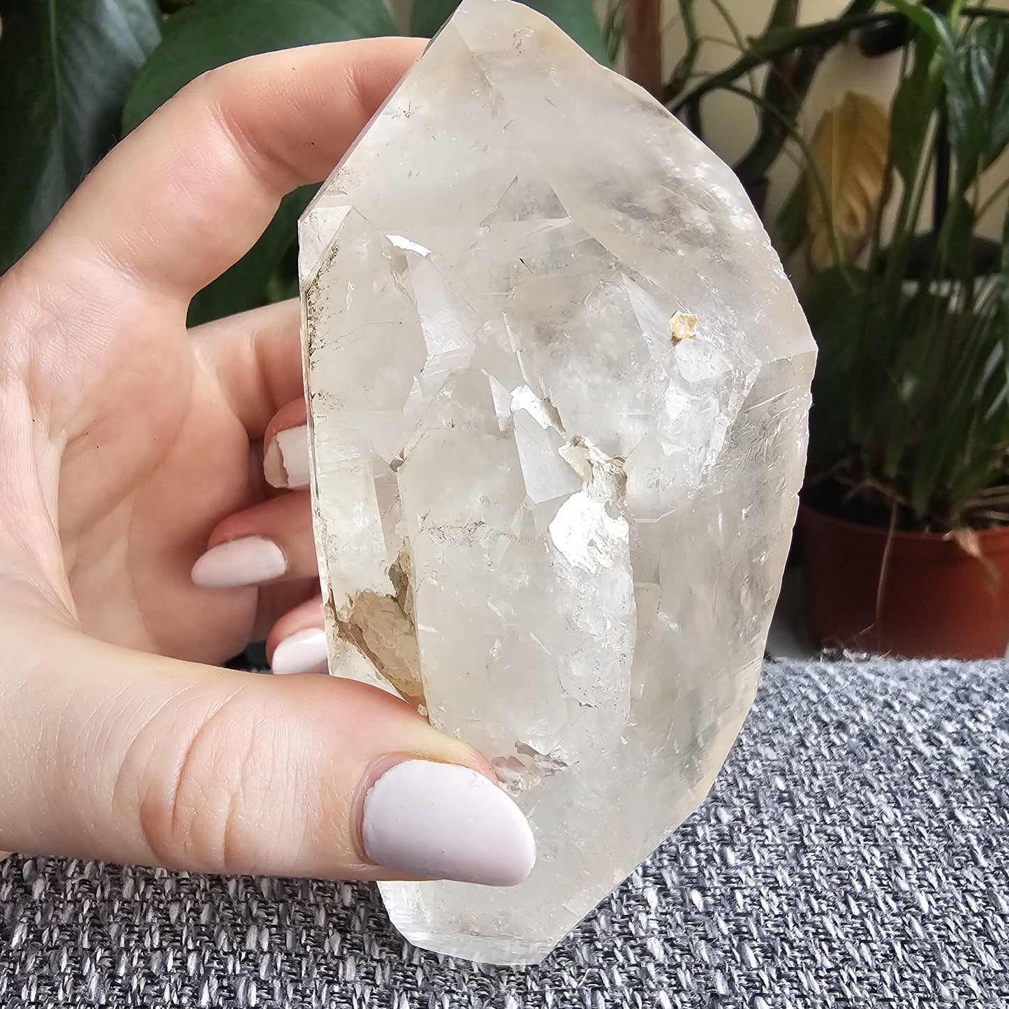 XL Lemurian Quartz, Large Double Terminated, Clear Quartz, Rare Centerpiece, Home Decor Crystal, Natural Lemurian, Large 13cm Crystal