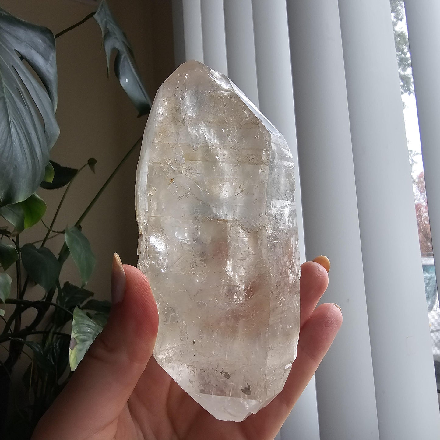XL Lemurian Quartz, Large Double Terminated, Clear Quartz, Rare Centerpiece, Home Decor Crystal, Natural Lemurian, Large 13cm Crystal