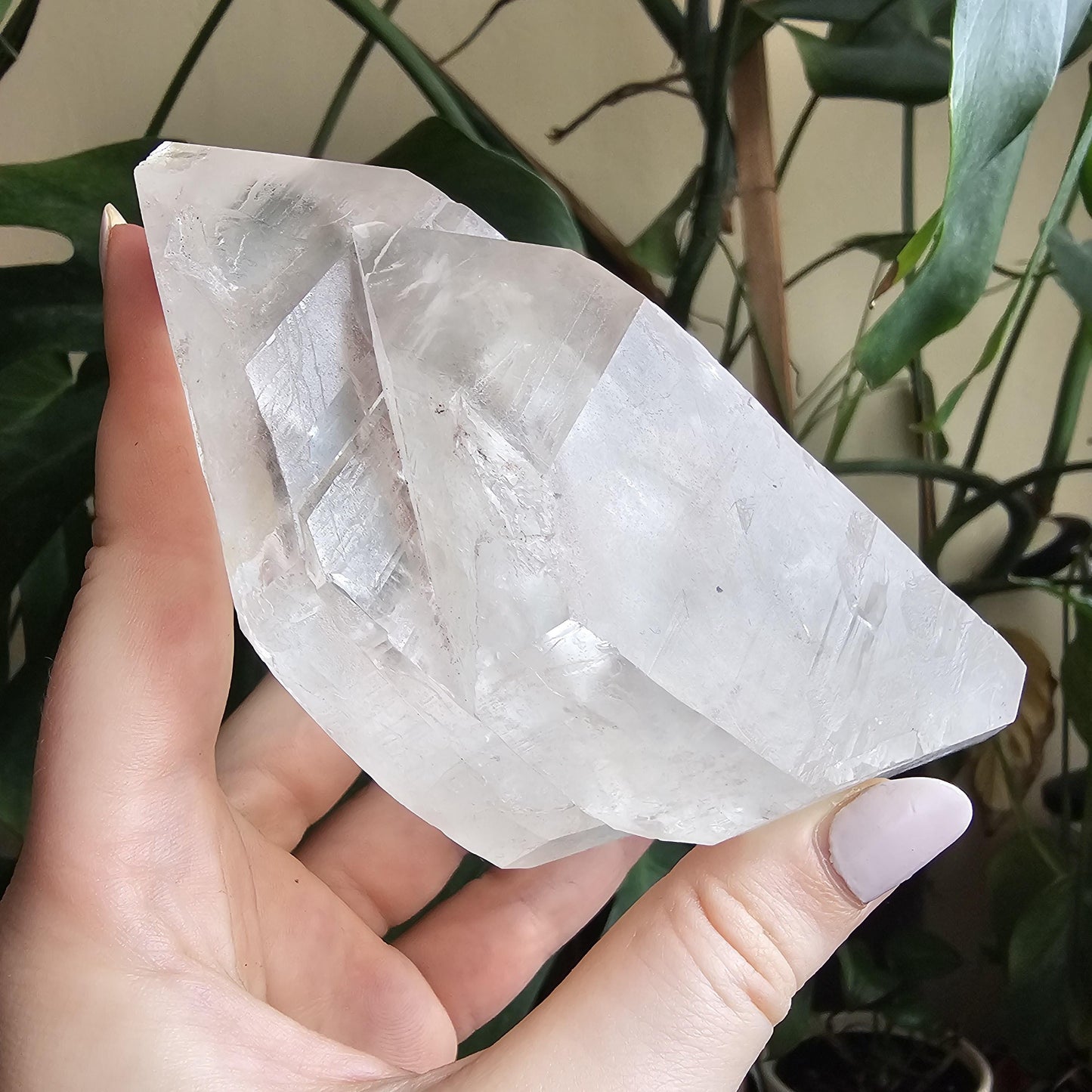 XL Lemurian Quartz, Twinned Double Terminated, Purple Hematite or Lithium on Clear Quartz, Rare Home Decor Crystal, Natural Lemurian, 15cm