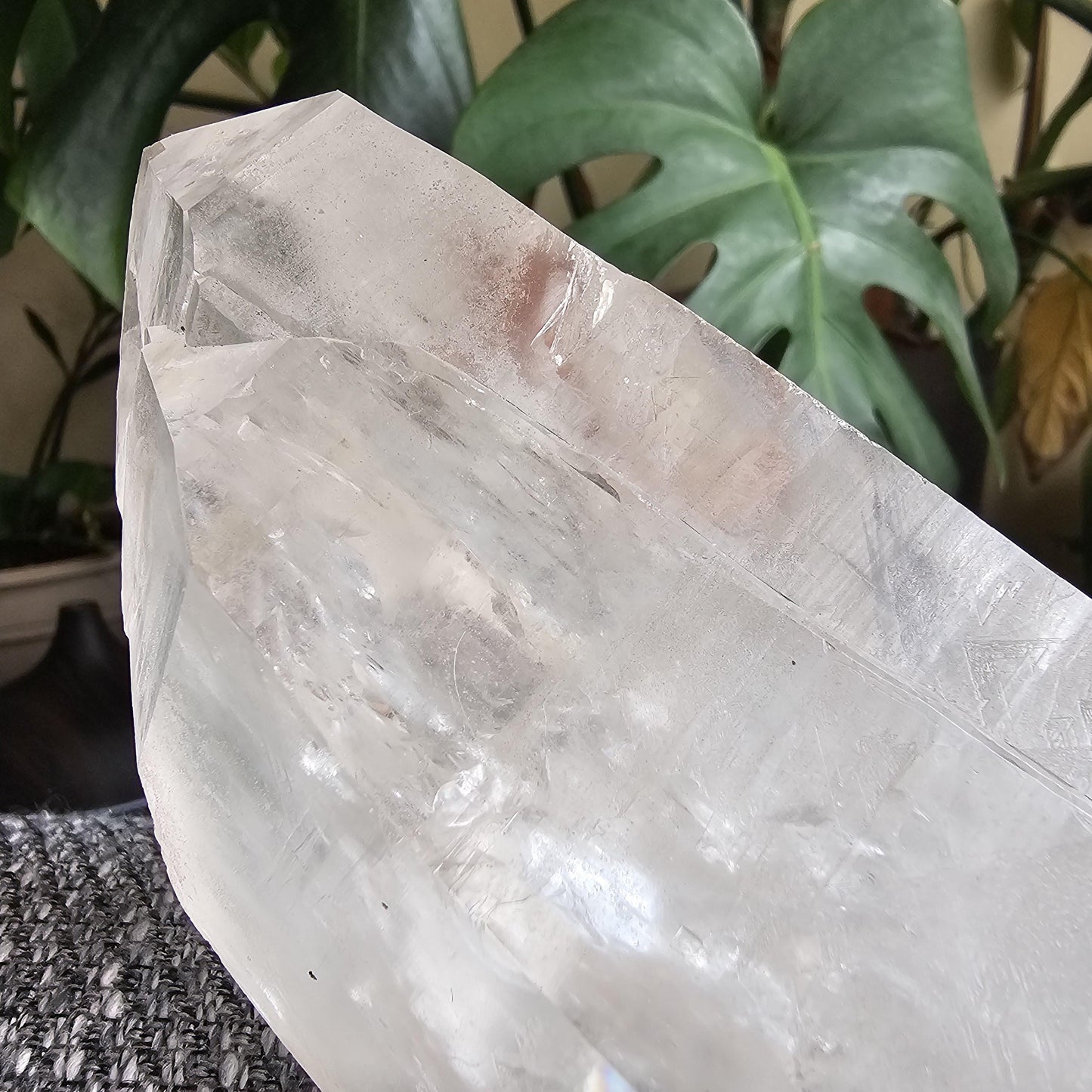 XL Lemurian Quartz, Twinned Double Terminated, Purple Hematite or Lithium on Clear Quartz, Rare Home Decor Crystal, Natural Lemurian, 15cm