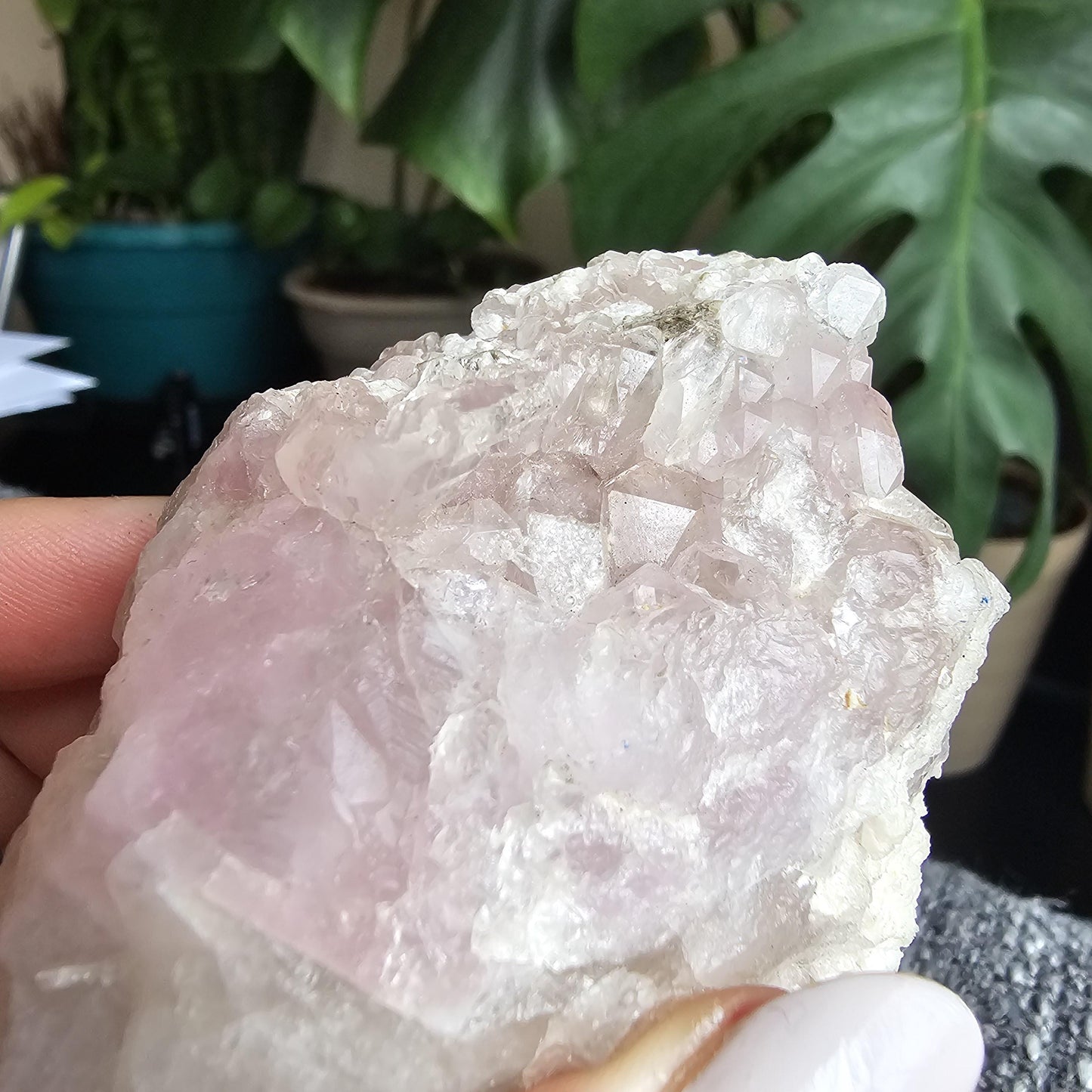 Rose Quartz and Elestial Clear Quartz, Quartz Crystal Combo, Very Rare Crystallized Specimen, High Quality, Record Keeper Terminations