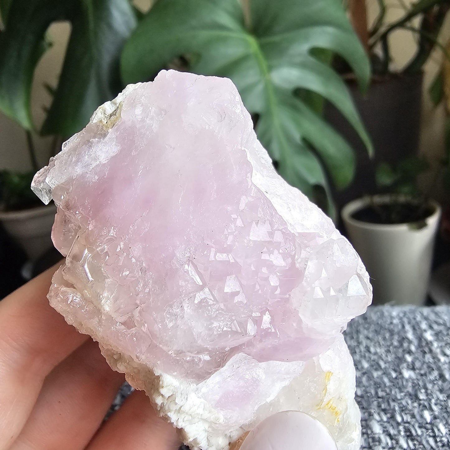 Rose Quartz and Elestial Clear Quartz, Quartz Crystal Combo, Very Rare Crystallized Specimen, High Quality, Record Keeper Terminations