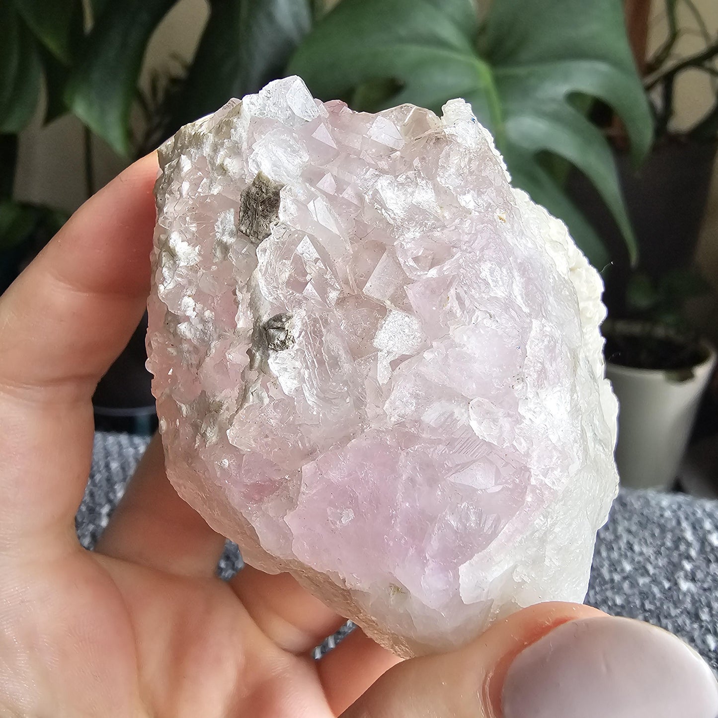Rose Quartz and Elestial Clear Quartz, Quartz Crystal Combo, Very Rare Crystallized Specimen, High Quality, Record Keeper Terminations