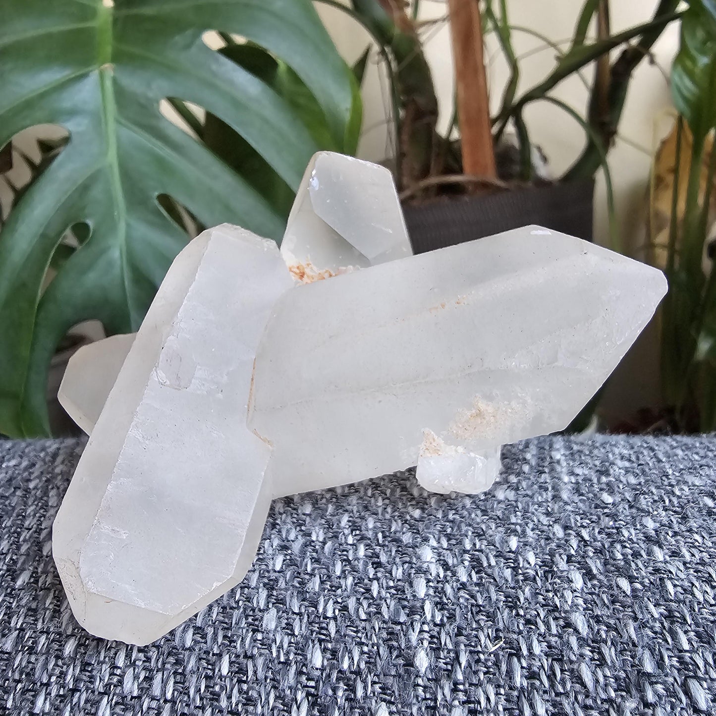 Triplet Lemurian Quartz Crystal Cluster ~ 3 Double Terminated Points in 1!