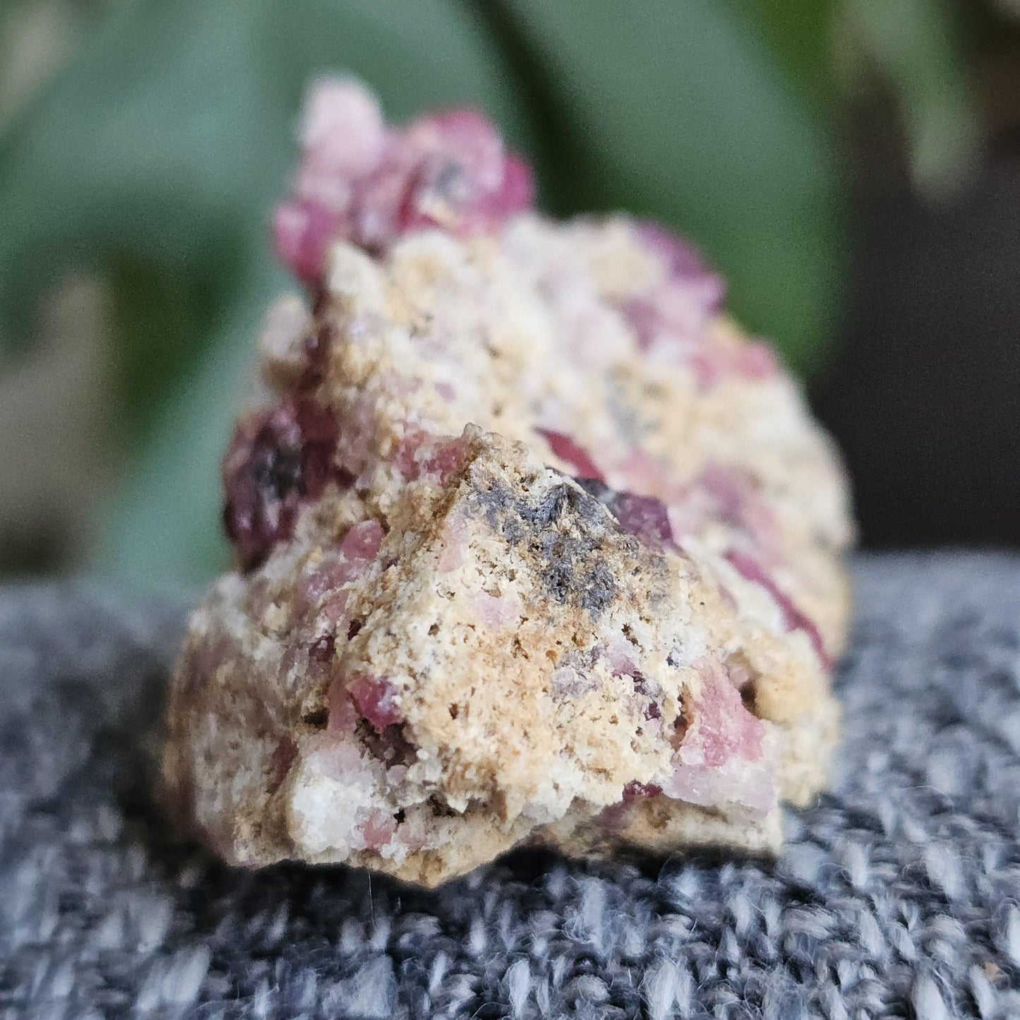 Raspberry Garnets on Matrix, High Quality, Raw Rare, Terminated Hot Pink Natural Crystals on White Matrix, Ruby Color, Old Stock, Mexico