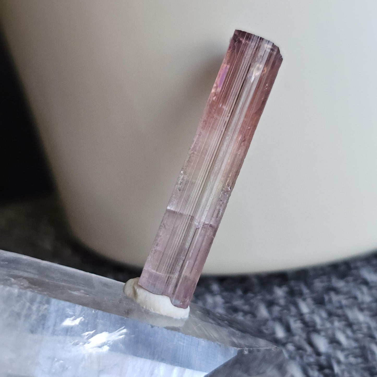 California Pink Tourmaline Pencil Crystal from the Himilaya Mine near San Diego | Rare Rainbow Multicolored Elbaite Gemstone w Ombre Effect