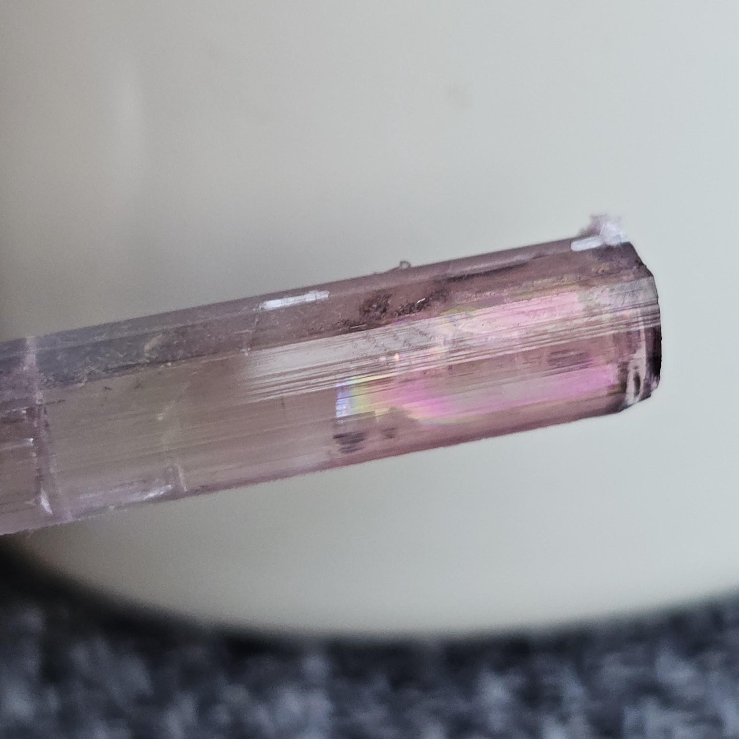 California Pink Tourmaline Pencil Crystal from the Himilaya Mine near San Diego | Rare Rainbow Multicolored Elbaite Gemstone w Ombre Effect